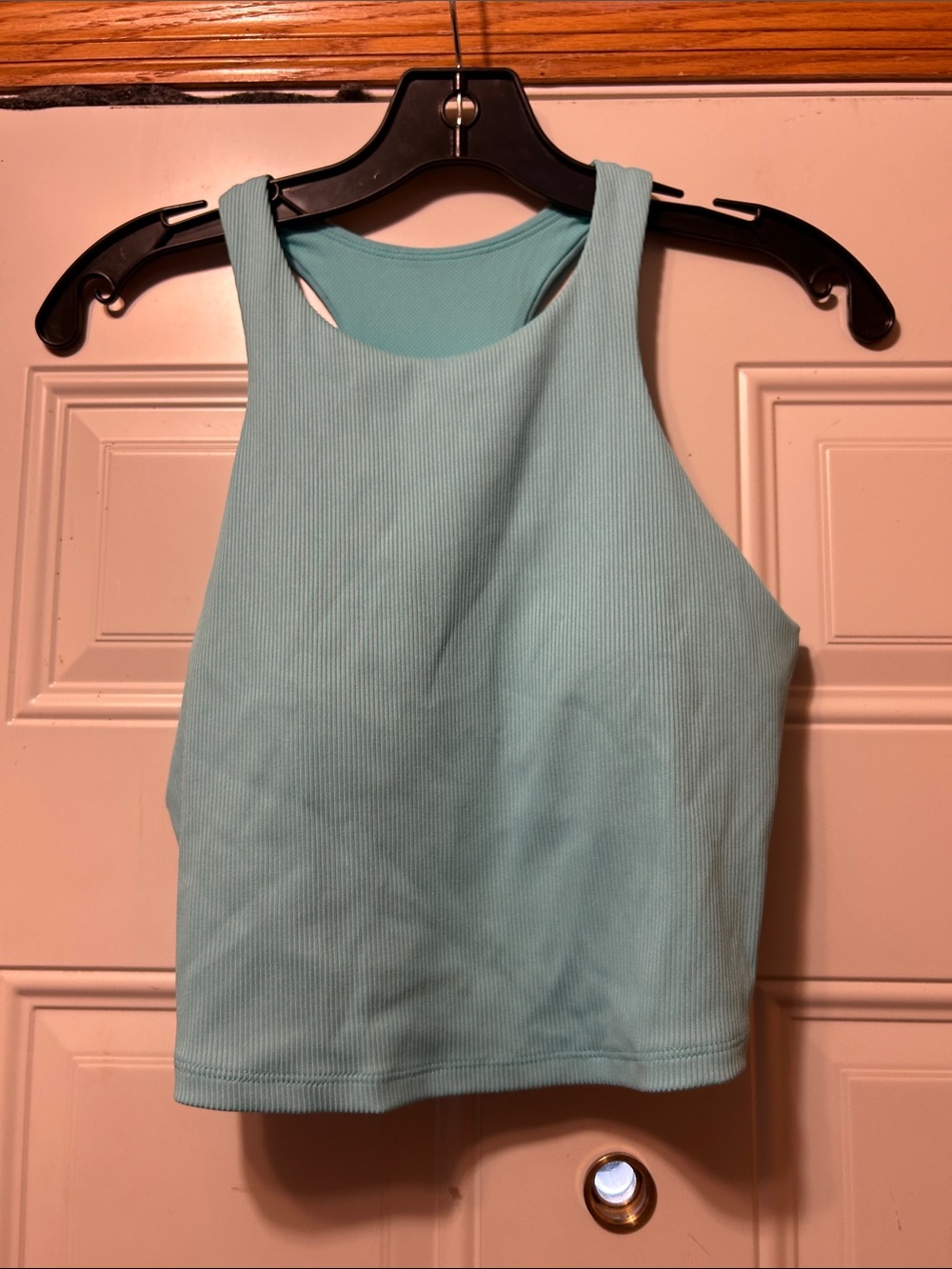 Light Blue Ribbed Cropped Tank Top M